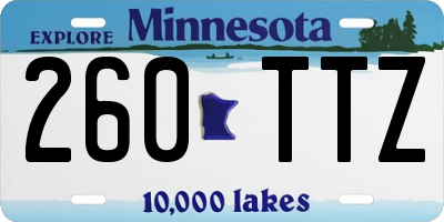 MN license plate 260TTZ