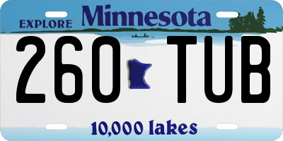 MN license plate 260TUB