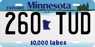 MN license plate 260TUD