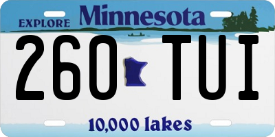 MN license plate 260TUI