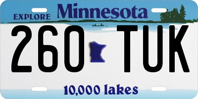 MN license plate 260TUK
