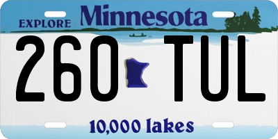 MN license plate 260TUL