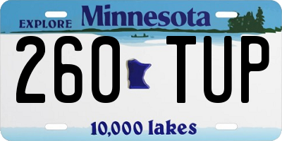 MN license plate 260TUP