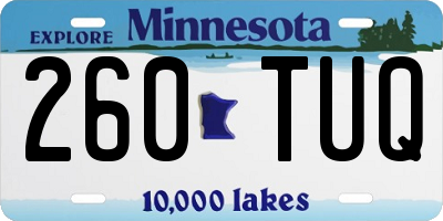 MN license plate 260TUQ