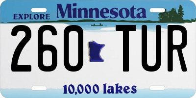 MN license plate 260TUR