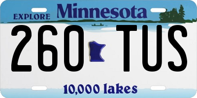 MN license plate 260TUS