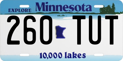 MN license plate 260TUT
