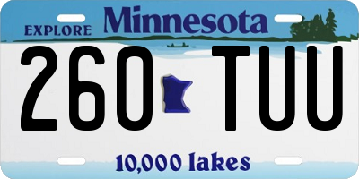 MN license plate 260TUU