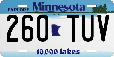MN license plate 260TUV