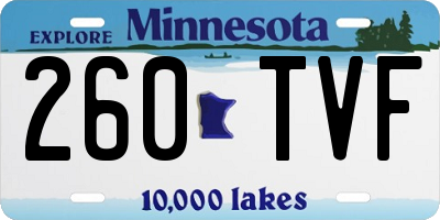 MN license plate 260TVF