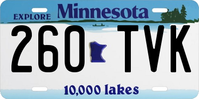 MN license plate 260TVK