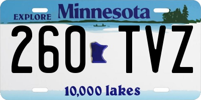 MN license plate 260TVZ