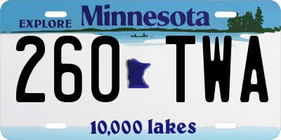 MN license plate 260TWA