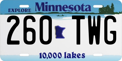 MN license plate 260TWG