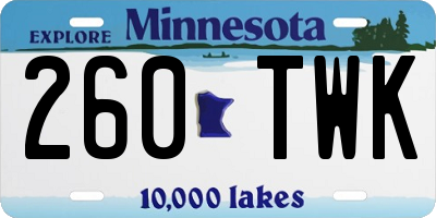 MN license plate 260TWK