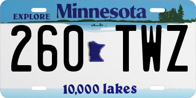 MN license plate 260TWZ