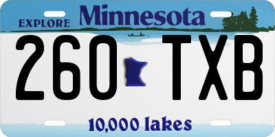 MN license plate 260TXB