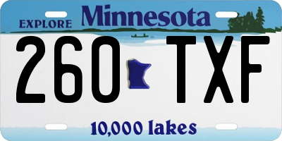 MN license plate 260TXF