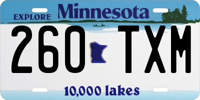 MN license plate 260TXM