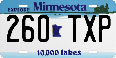 MN license plate 260TXP