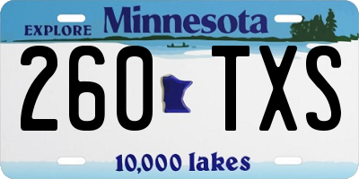 MN license plate 260TXS