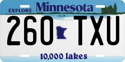 MN license plate 260TXU