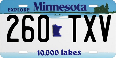 MN license plate 260TXV