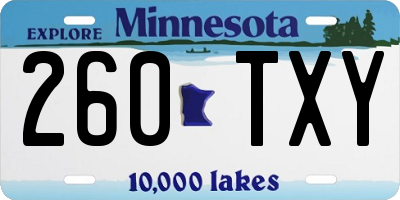 MN license plate 260TXY