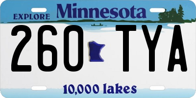 MN license plate 260TYA