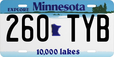 MN license plate 260TYB