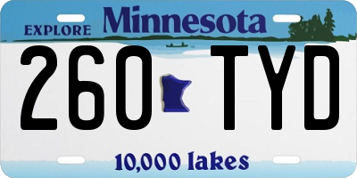 MN license plate 260TYD