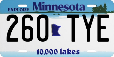 MN license plate 260TYE