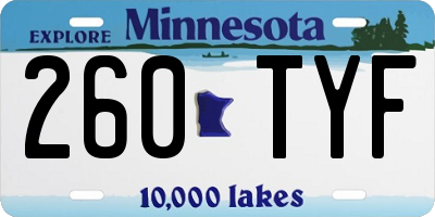MN license plate 260TYF