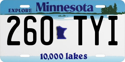 MN license plate 260TYI