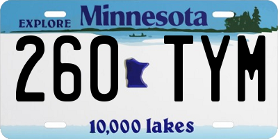 MN license plate 260TYM