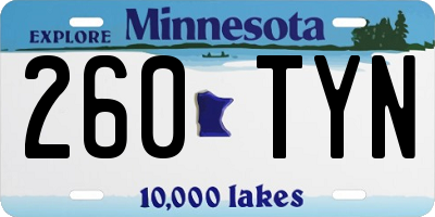 MN license plate 260TYN