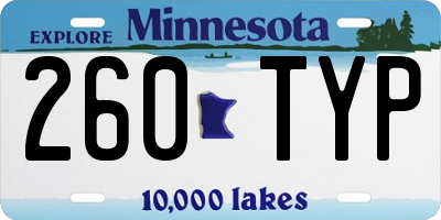 MN license plate 260TYP