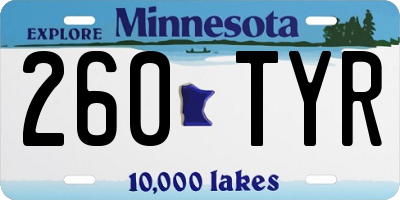 MN license plate 260TYR