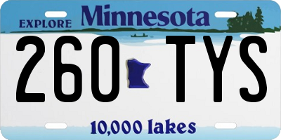 MN license plate 260TYS