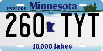 MN license plate 260TYT