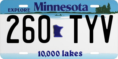MN license plate 260TYV