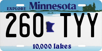 MN license plate 260TYY