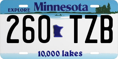 MN license plate 260TZB