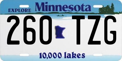 MN license plate 260TZG