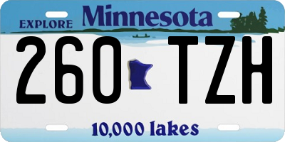 MN license plate 260TZH