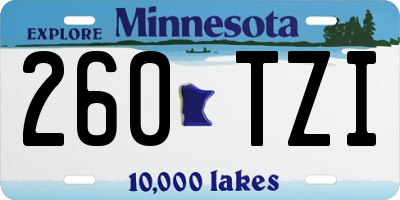 MN license plate 260TZI