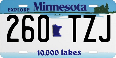 MN license plate 260TZJ