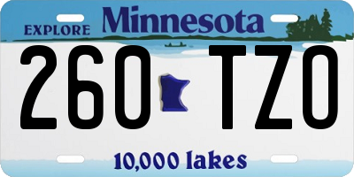MN license plate 260TZO