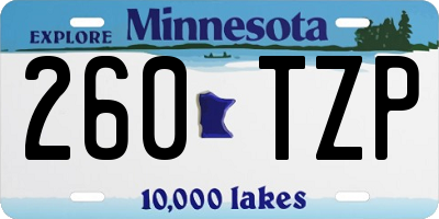 MN license plate 260TZP