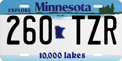 MN license plate 260TZR